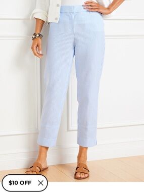 Talbots seersucker,  perfect crop,